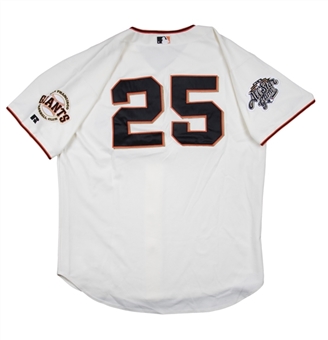 2002 Barry Bonds Game Used San Francisco Giants Home Jersey Photo Matched To 7 Games Including All-Star Game (Bonds LOA & Sports Investors Authentication)